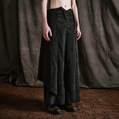 ILNya Nieternite Nifutur Layered Corduroy Wrap-Paneled Wide-Leg Trousers