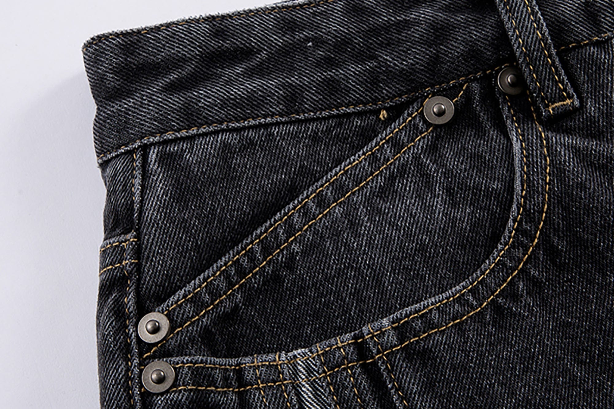 F2CE Raw-Hem Raised Seam Washed Denim Shorts