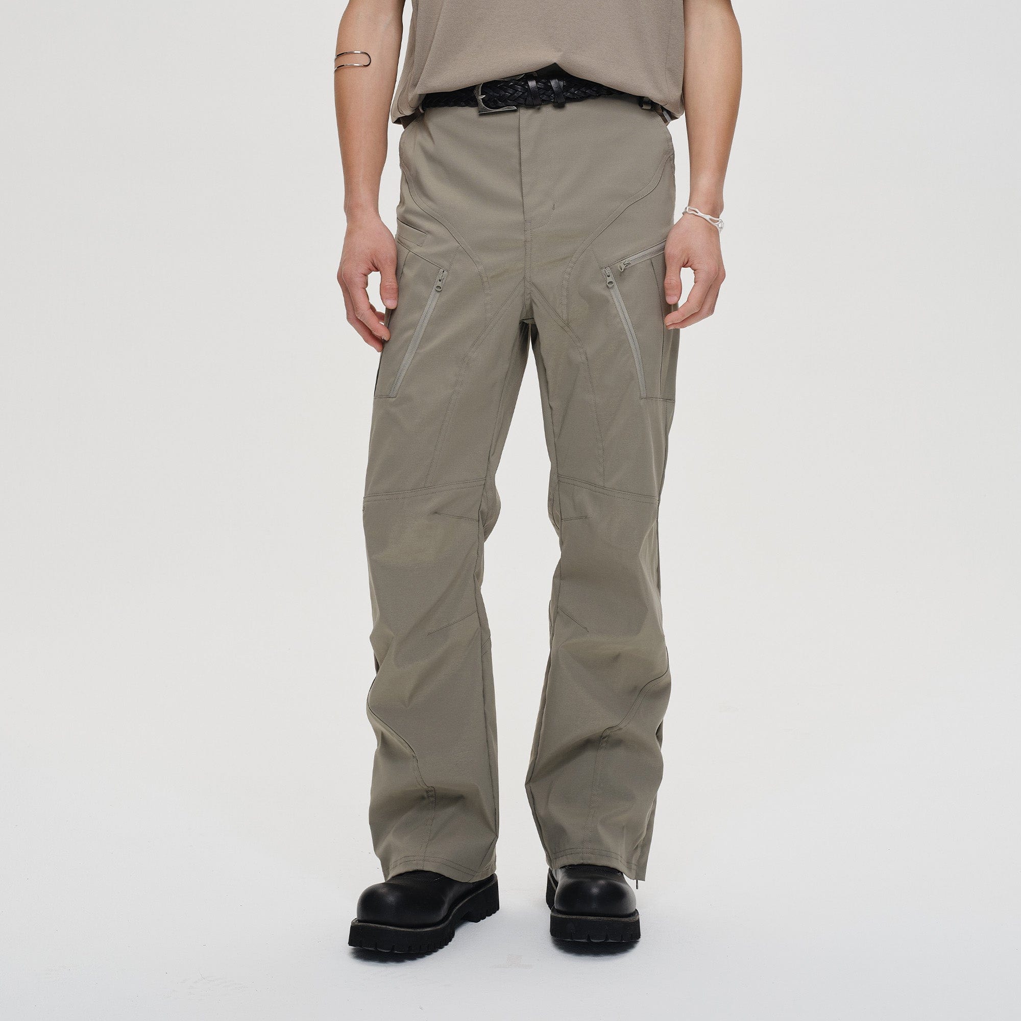 CATSSTAC Tech Paneled Zipper Pockets Elastic Waist Pants