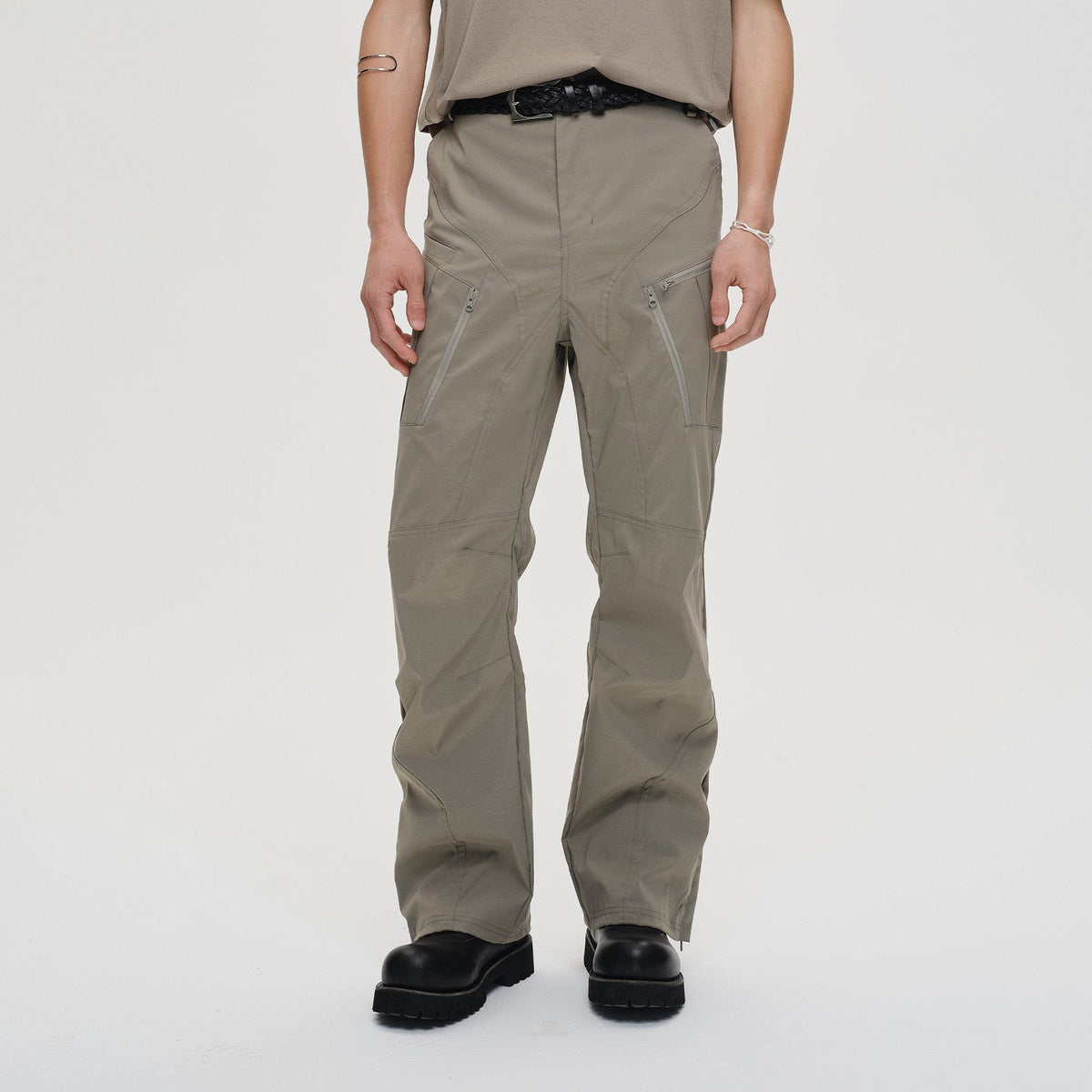 CATSSTAC Tech Paneled Zipper Pockets Elastic Waist Pants