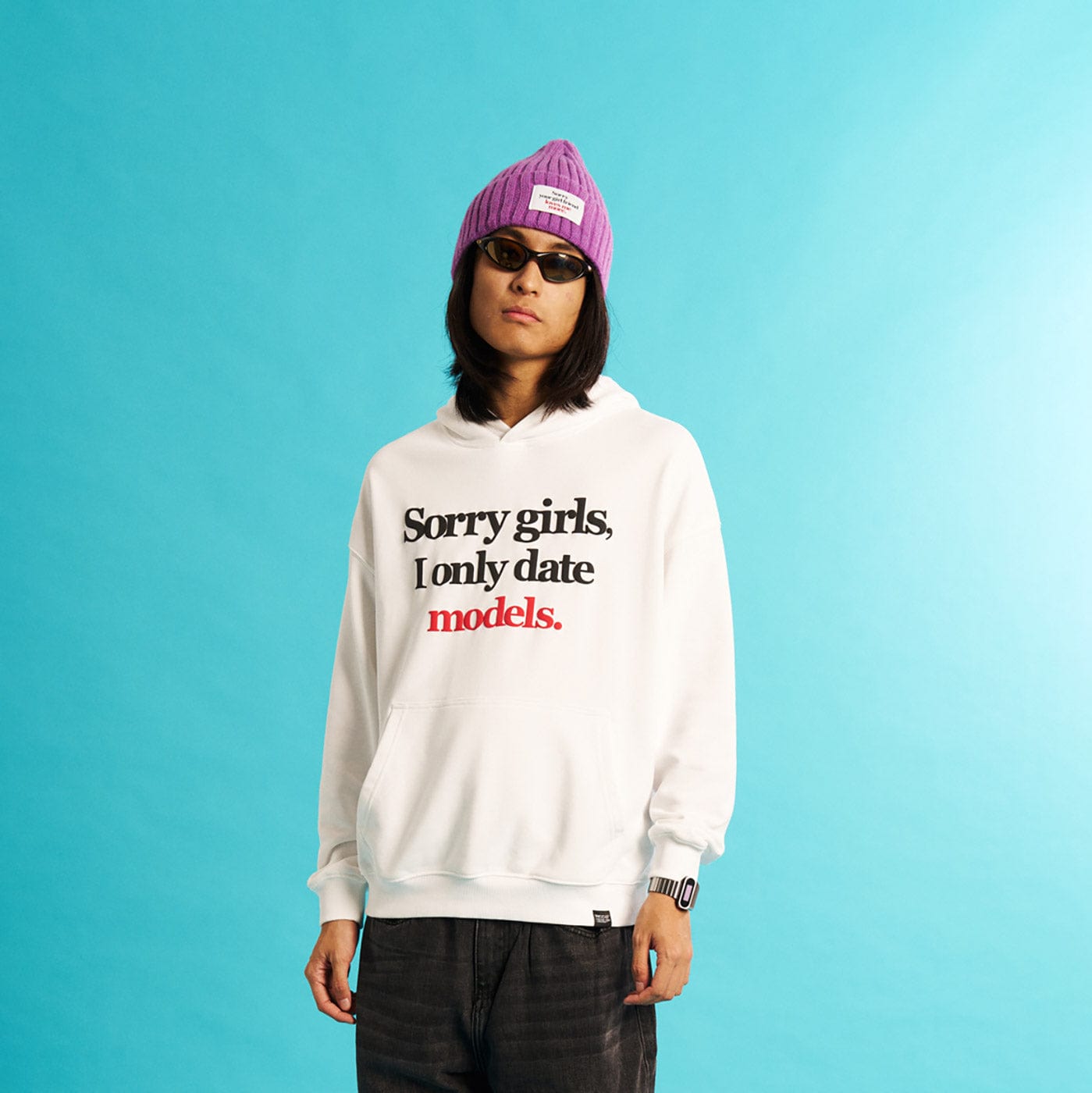 WCC Sorry Girls I Only Date Models Slogan Hoodie