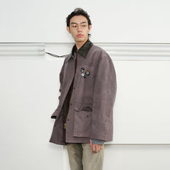 KREATE Aged Canvas Spliced Big-Pocket Jacket