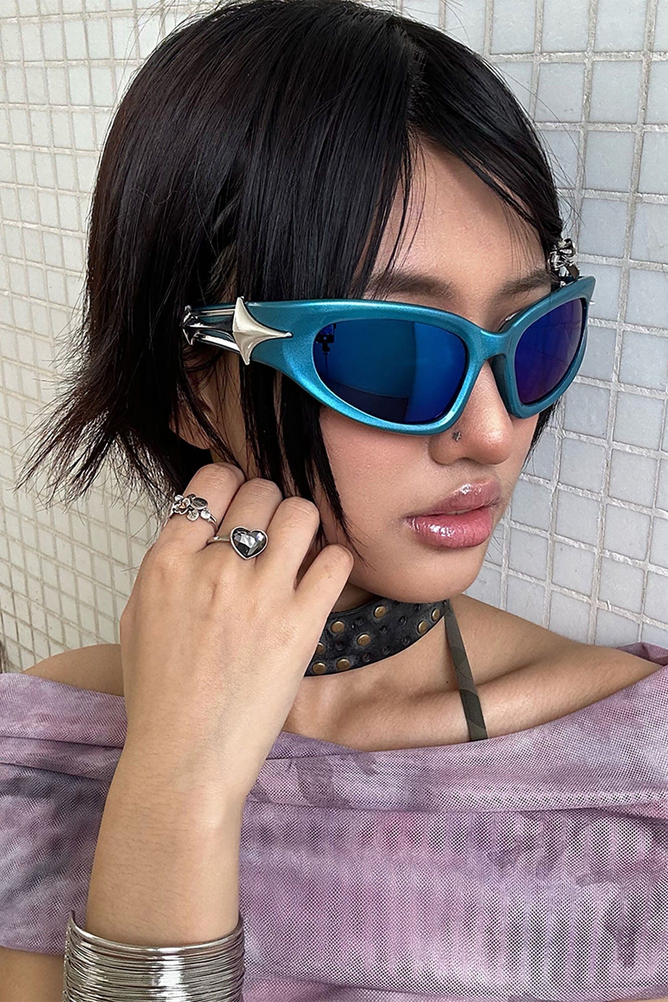 DAMAGE ASIA Star Cat-Eye Sunglasses