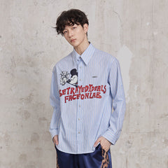 FACEONLAB Betrayed Ideals Pinstriped Shirt