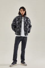 BONELESS High Collar Embossed Down Jacket