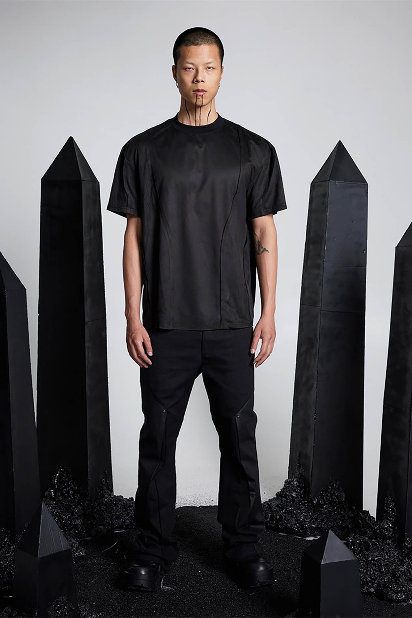 SSIN7 Suede Arc Spliced T-Shirt