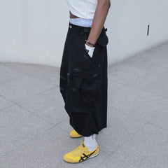 STEEPC Ripped Multi-Pocket Spliced Shorts