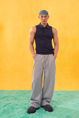 CLP Slanted Spliced Drawstring Sweatpants