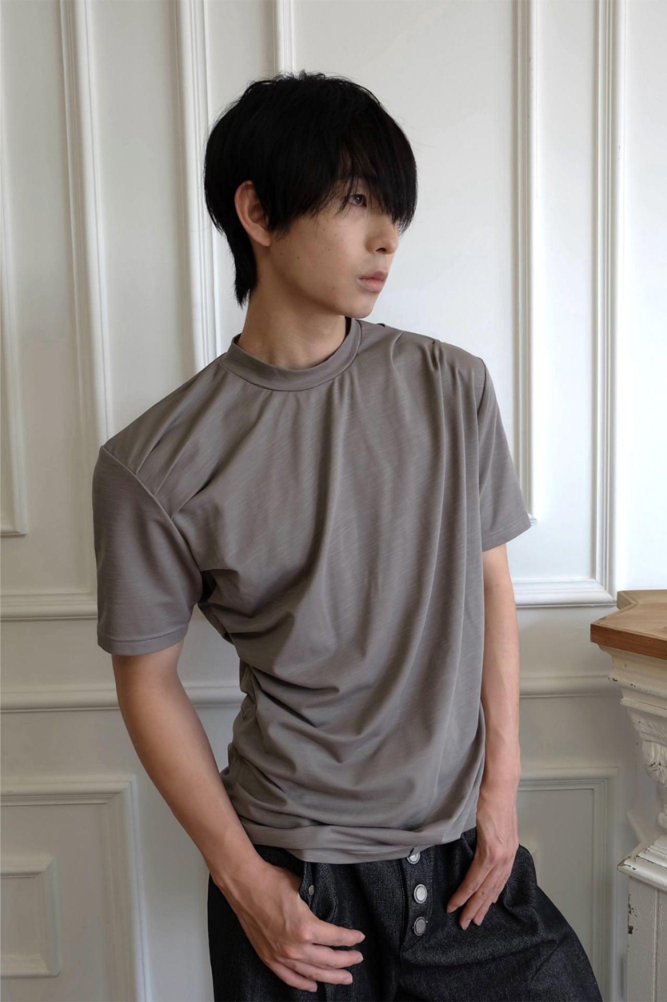 SSIN7 Essential Drape Texture Mock T-Shirt