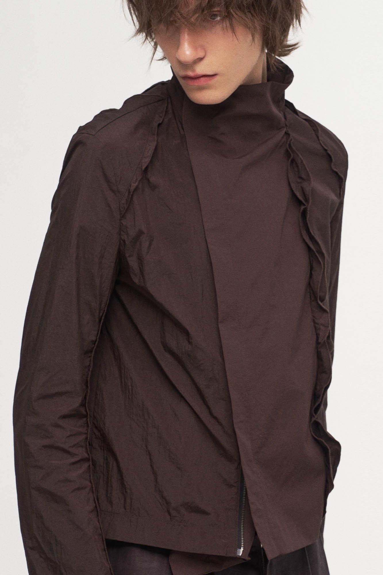 ILNya Nieternite Nifutur Ruffled Spliced High-Neck Jacket