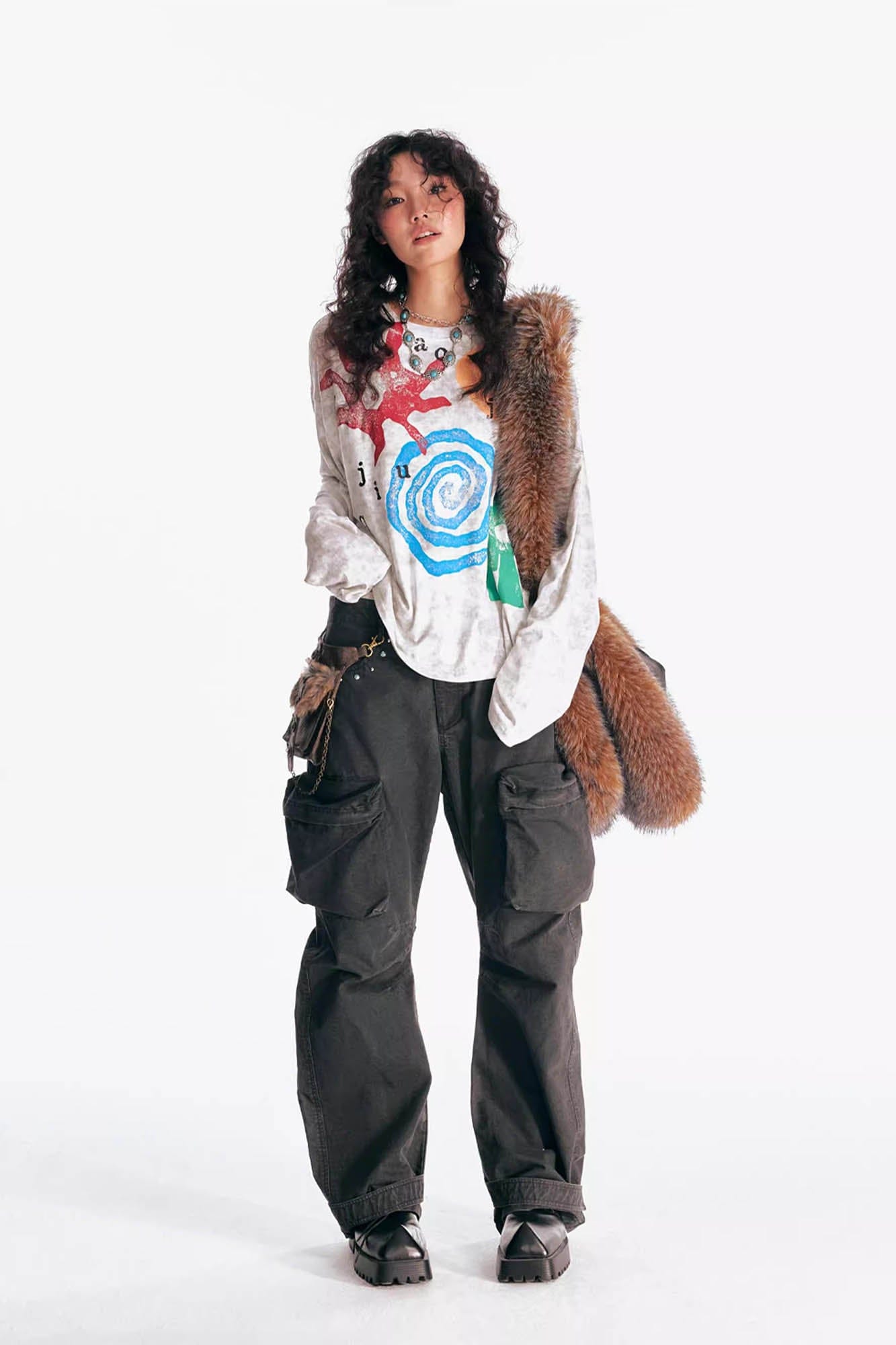 1997 POSTOFFICE Turquoise Big-Pocket Cargo Pants