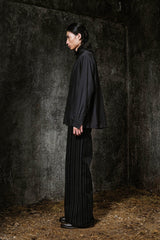 ILNya Nieternite Nifutur Ruffle-Neck Satin Shirt