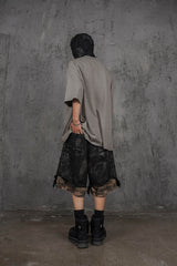 UNDERWATER Distressed Embroidery T-Shirt Light Sand