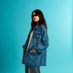WCC Multi-Pockets Musical Skeletons Denim Jacket