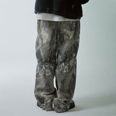 F2CE Paint-Splatter Gradient Straight-Leg Pants