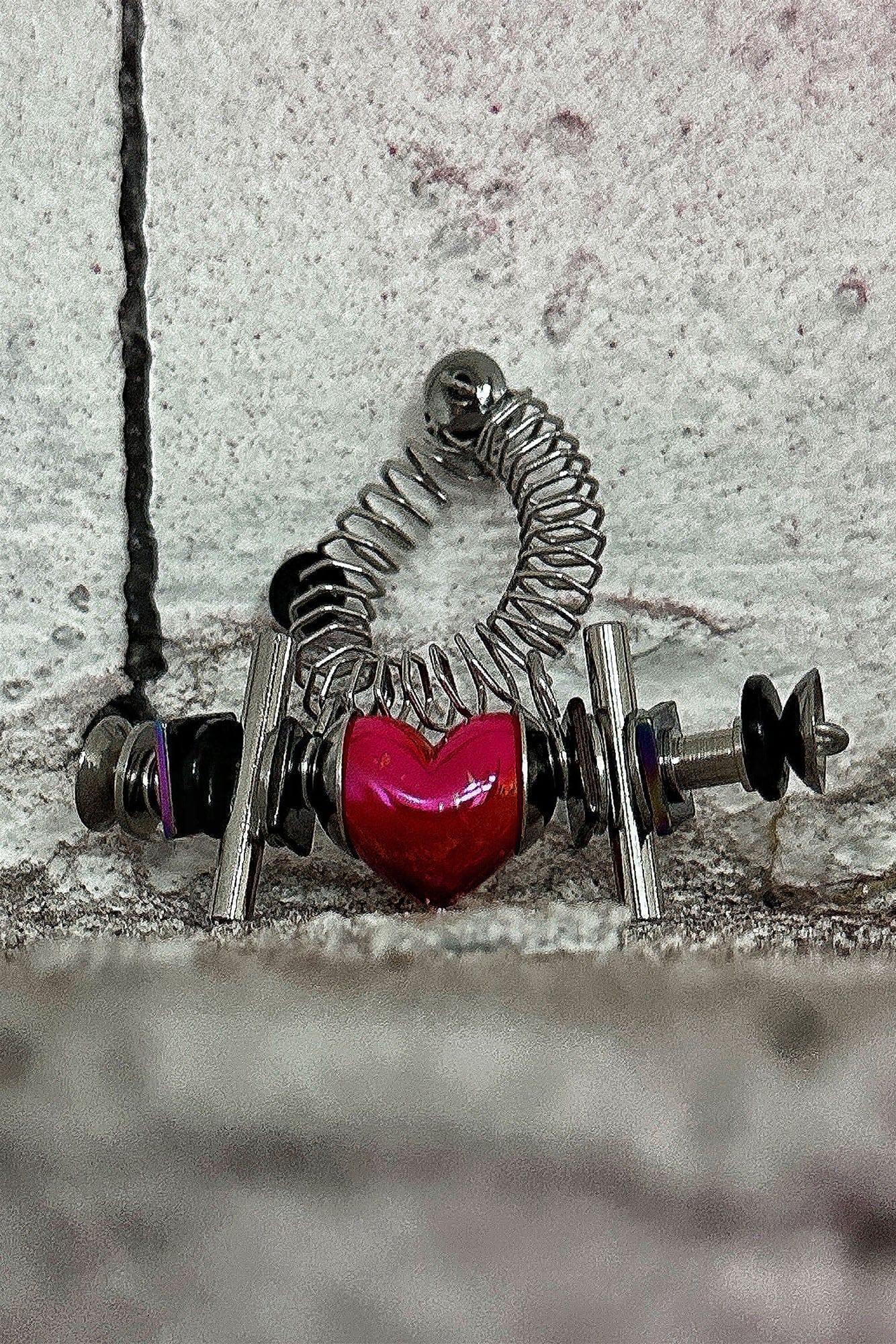 ILLUSORY Time Machine Neon Heart Spiral Coil Ring