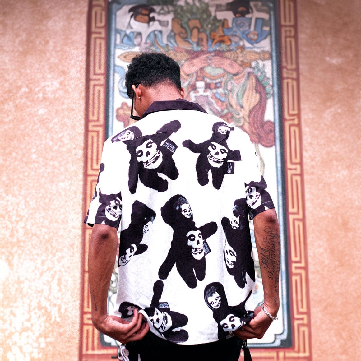 WCC Ghost Face Full Print Cuban Half Shirt