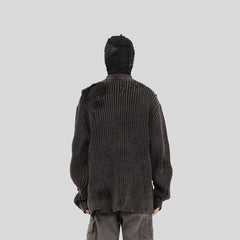 UNDERWATER Wasteland Ripped Sweater Charcoal