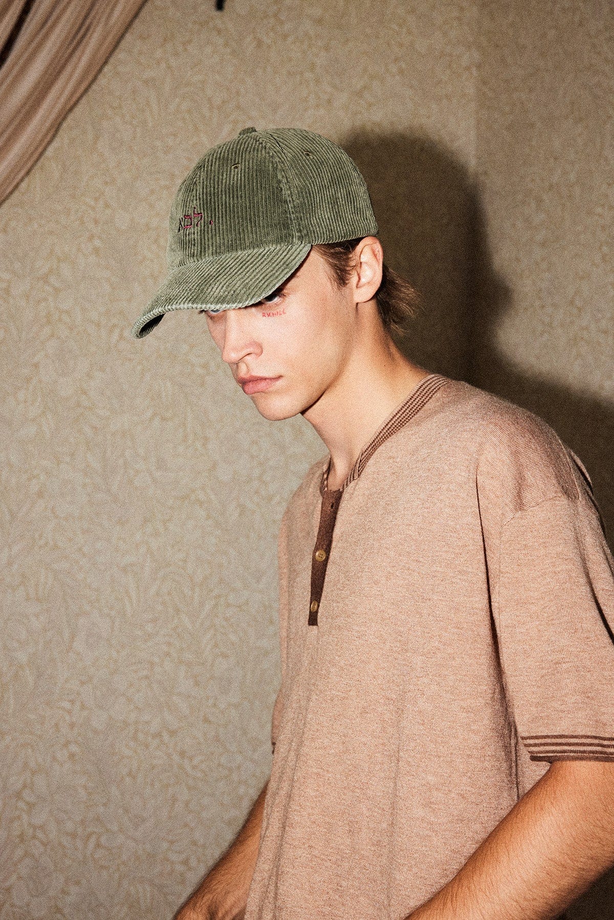 RICHILL Hebrew Embroidered Corduroy Cap