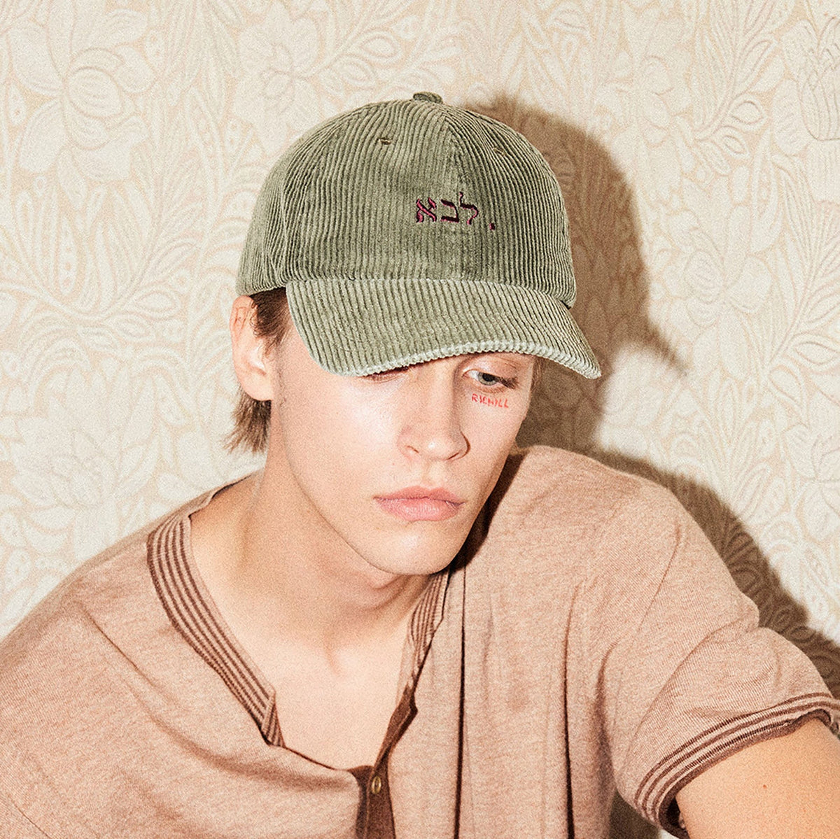RICHILL Hebrew Embroidered Corduroy Cap
