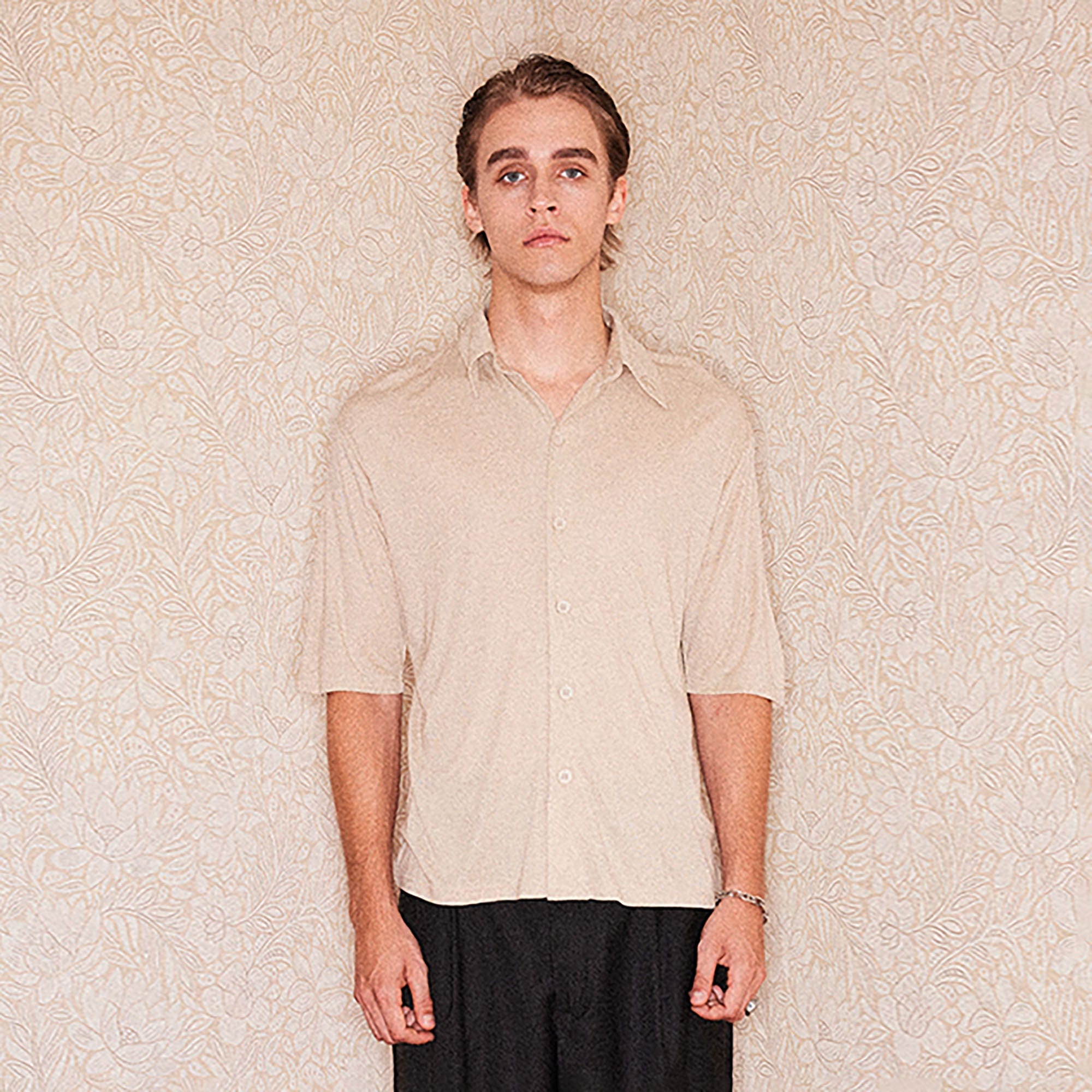 RICHILL Refined Acetate Button-Up Polo Half Shirt