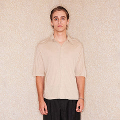 RICHILL Refined Acetate Button-Up Polo Half Shirt