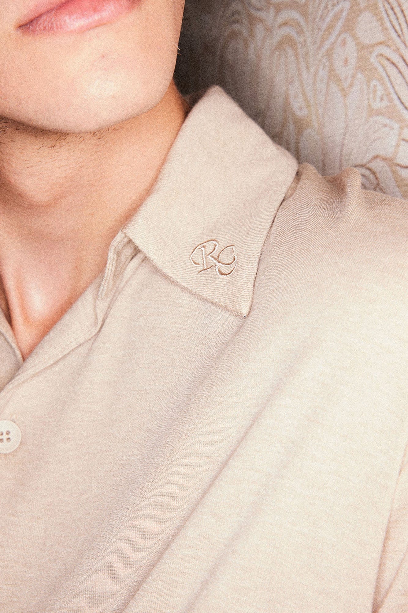 RICHILL Refined Acetate Button-Up Polo Half Shirt