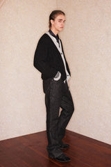 RICHILL Retro Flared Raw Denim Pants