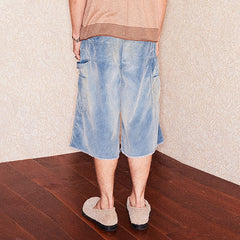 RICHILL Washed Corduroy Raw Hem Shorts
