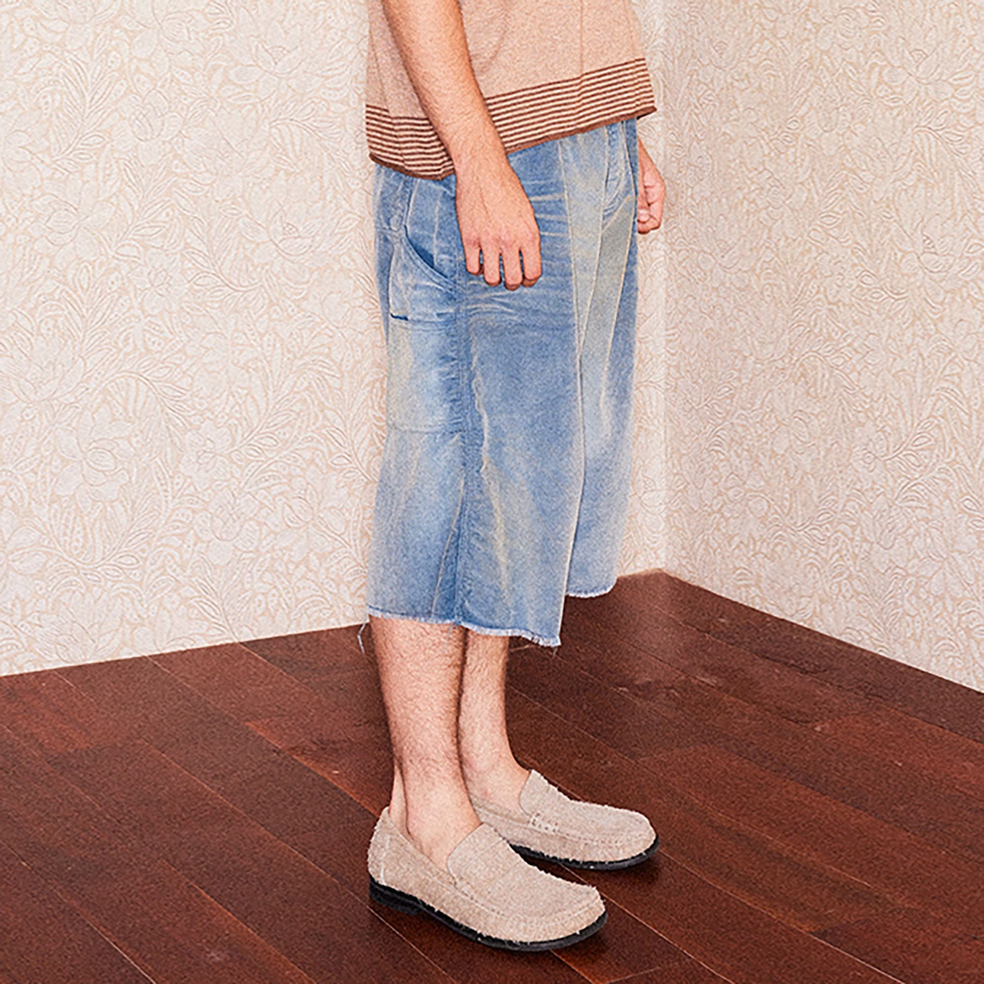 RICHILL Washed Corduroy Raw Hem Shorts