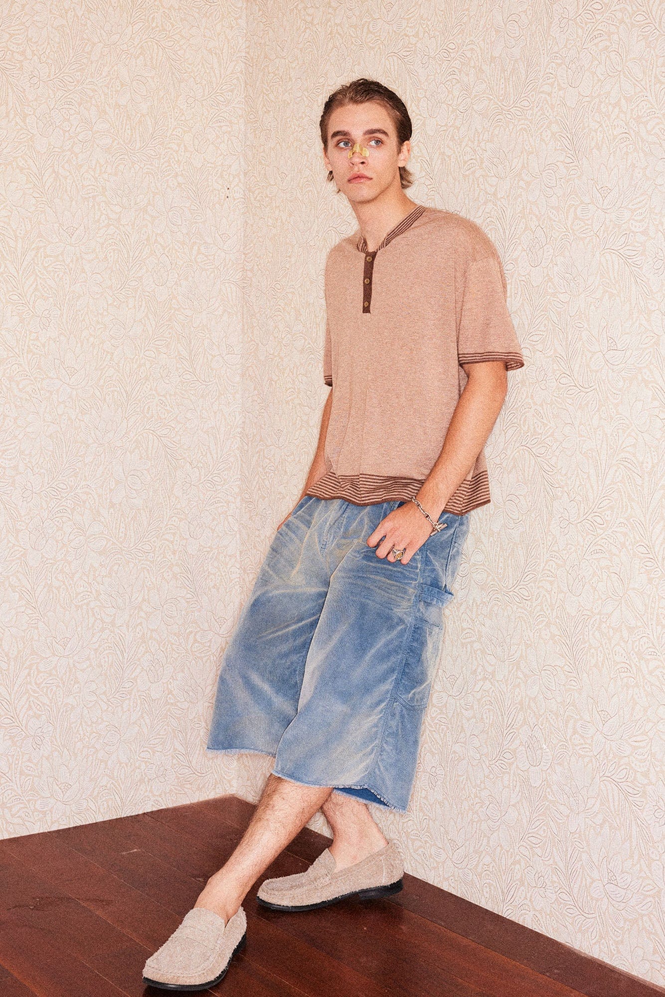 RICHILL Washed Corduroy Raw Hem Shorts