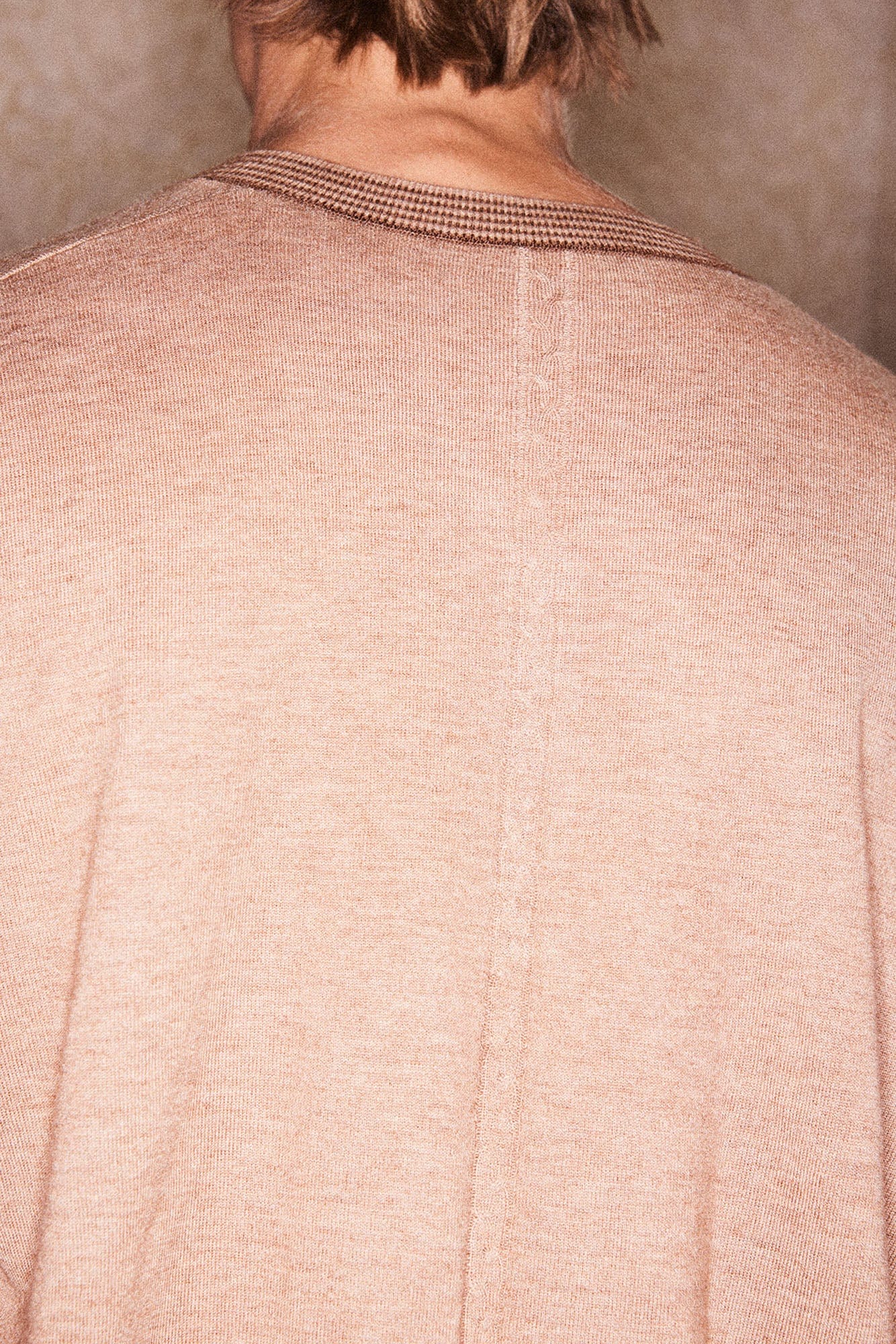 RICHILL Button-Collar Stripe-Trim T-Shirt