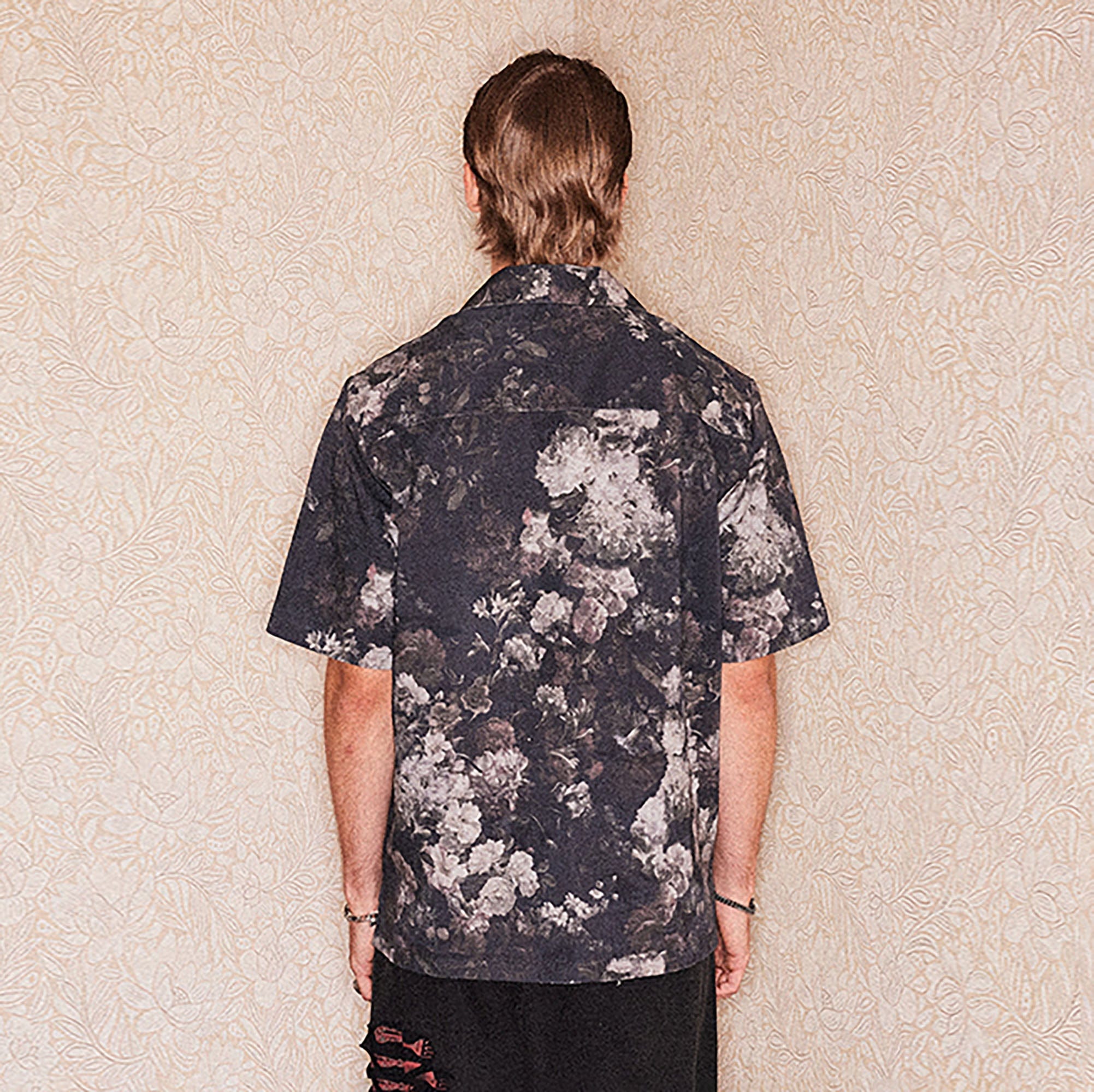RICHILL Retro Floral Jacquard Cotton-Linen Shirt
