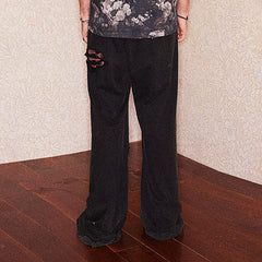 RICHILL Ripped Letter Graphic Drawstring Pants