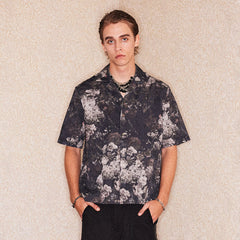 RICHILL Retro Floral Jacquard Cotton-Linen Shirt