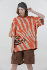 ERROR CODE ROBOT Tiger Stripe Oversized T-Shirt