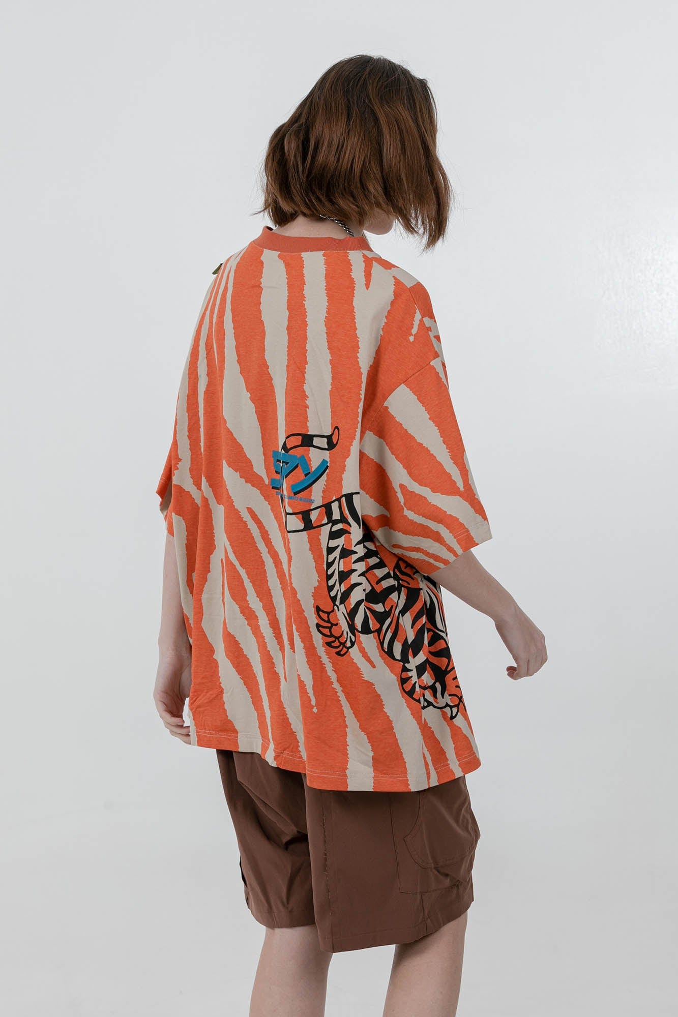 ERROR CODE ROBOT Tiger Stripe Oversized T-Shirt