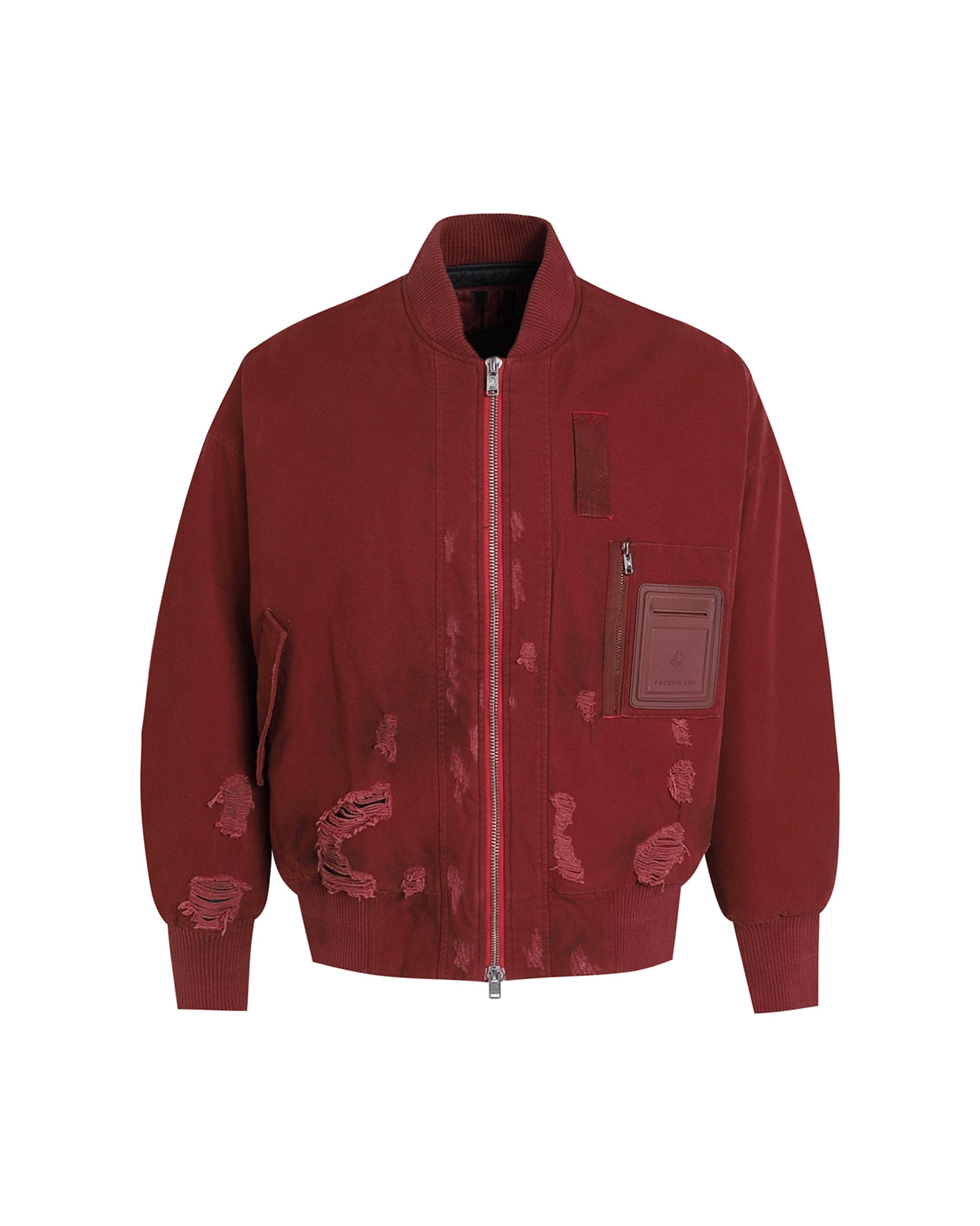 FACEONLAB Ripped MA-1 Jacket Red
