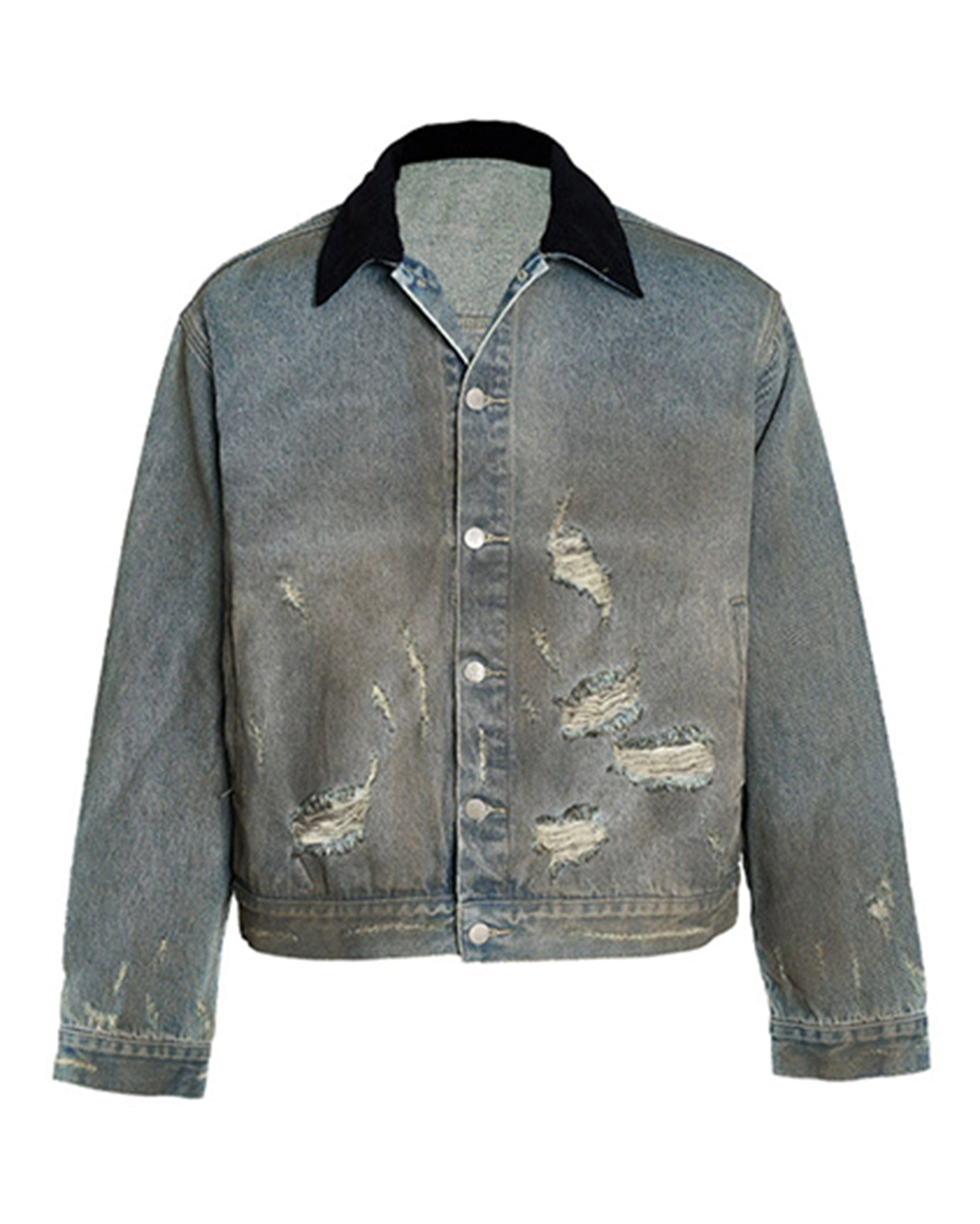 STEEPC Distressed Washed Denim Jacket
