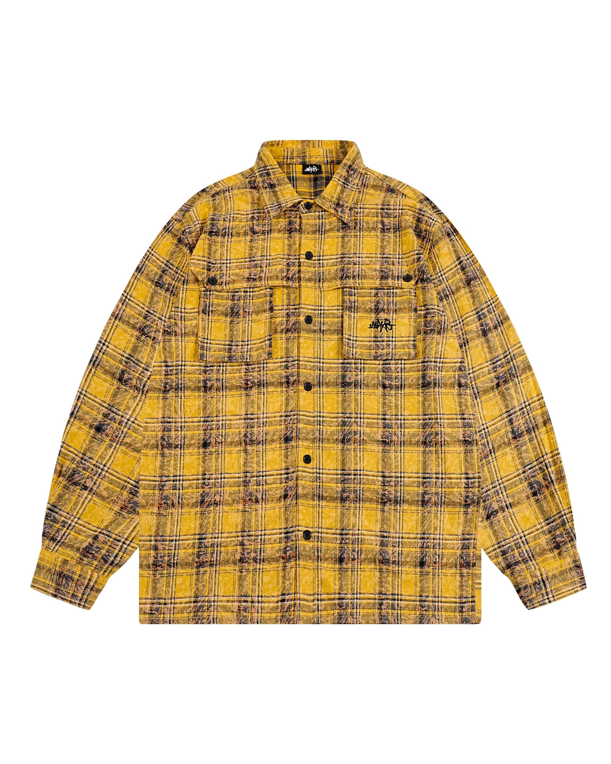 MAKEMORE Retro Plaid Shirt Yellow