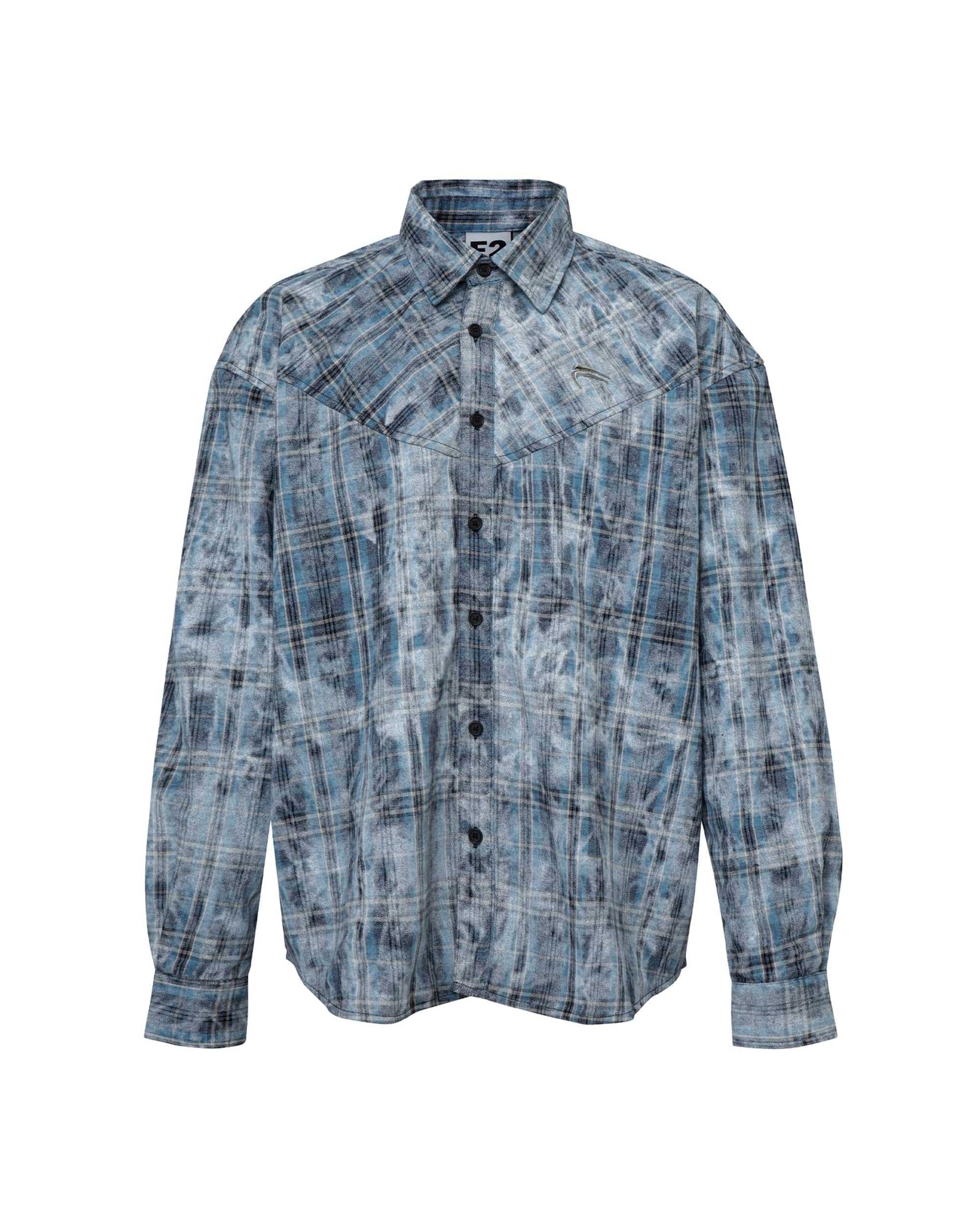 F2CE Spliced Abstract Plaid Shirt