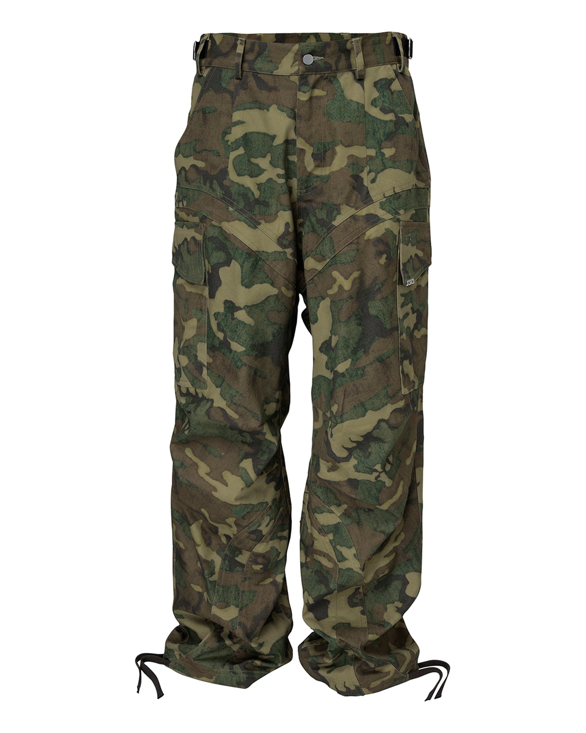 F2CE Wide-Leg Draw-String Camo Cargo Pants