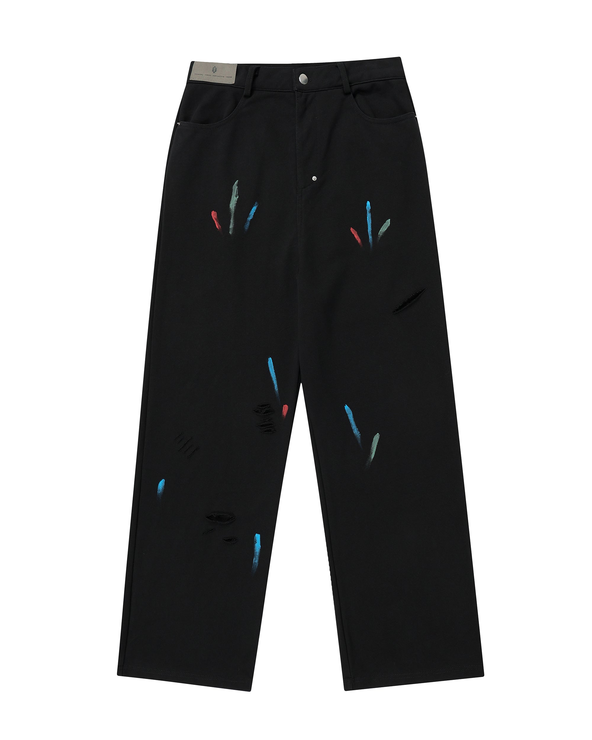 OVDY Classic Paint-Splattered Ripped Pants