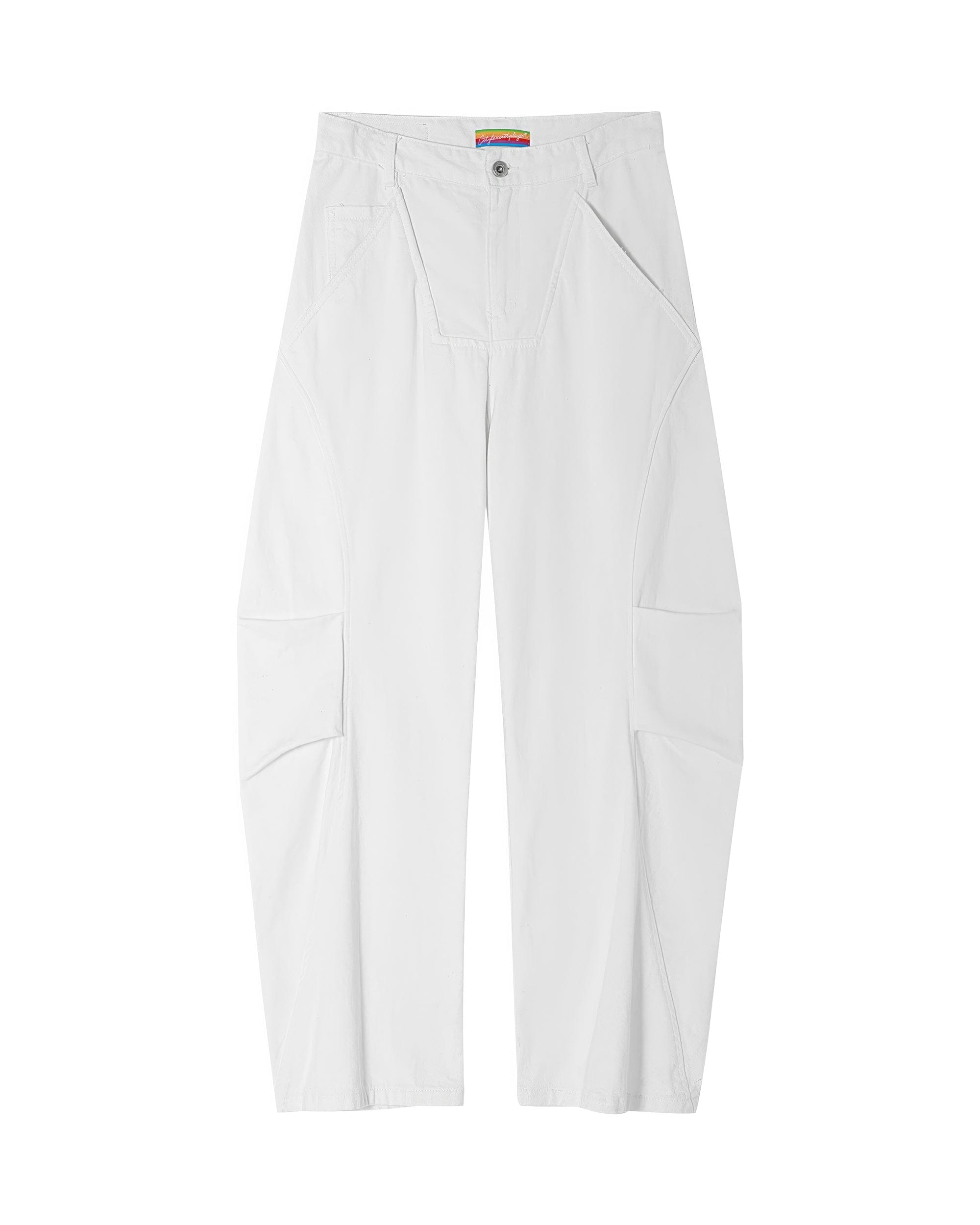 CLP Deconstructed Pleated Button Wide-Leg Pants