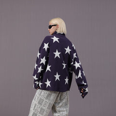 MIICHOUS Full Printed Stars Turtleneck Sweater