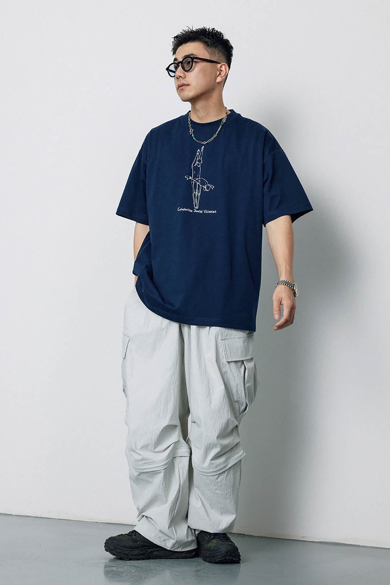 BANANA CLUB Crinkled Multi-Pocket Detachable Cargo Pants