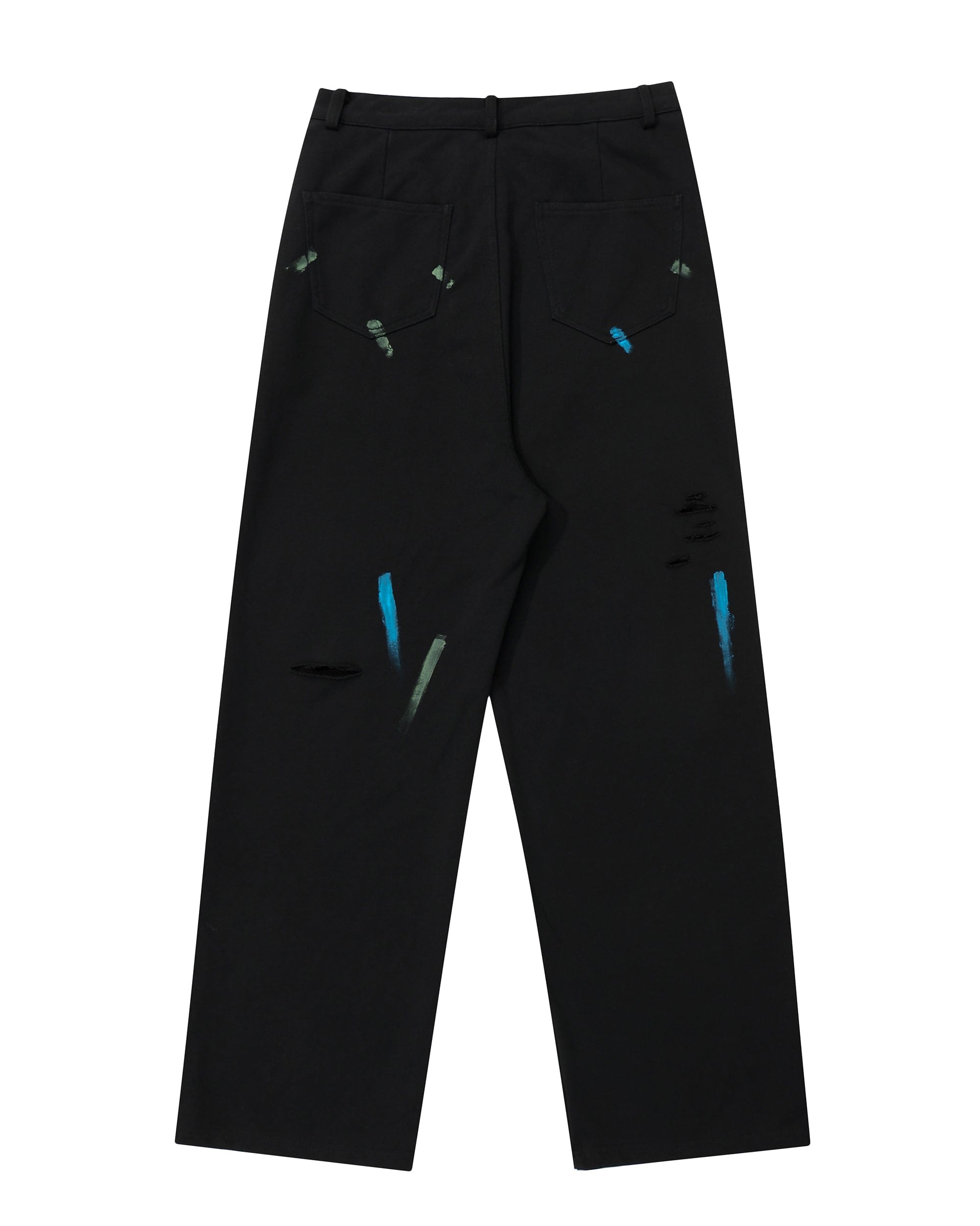 OVDY Classic Paint-Splattered Ripped Pants