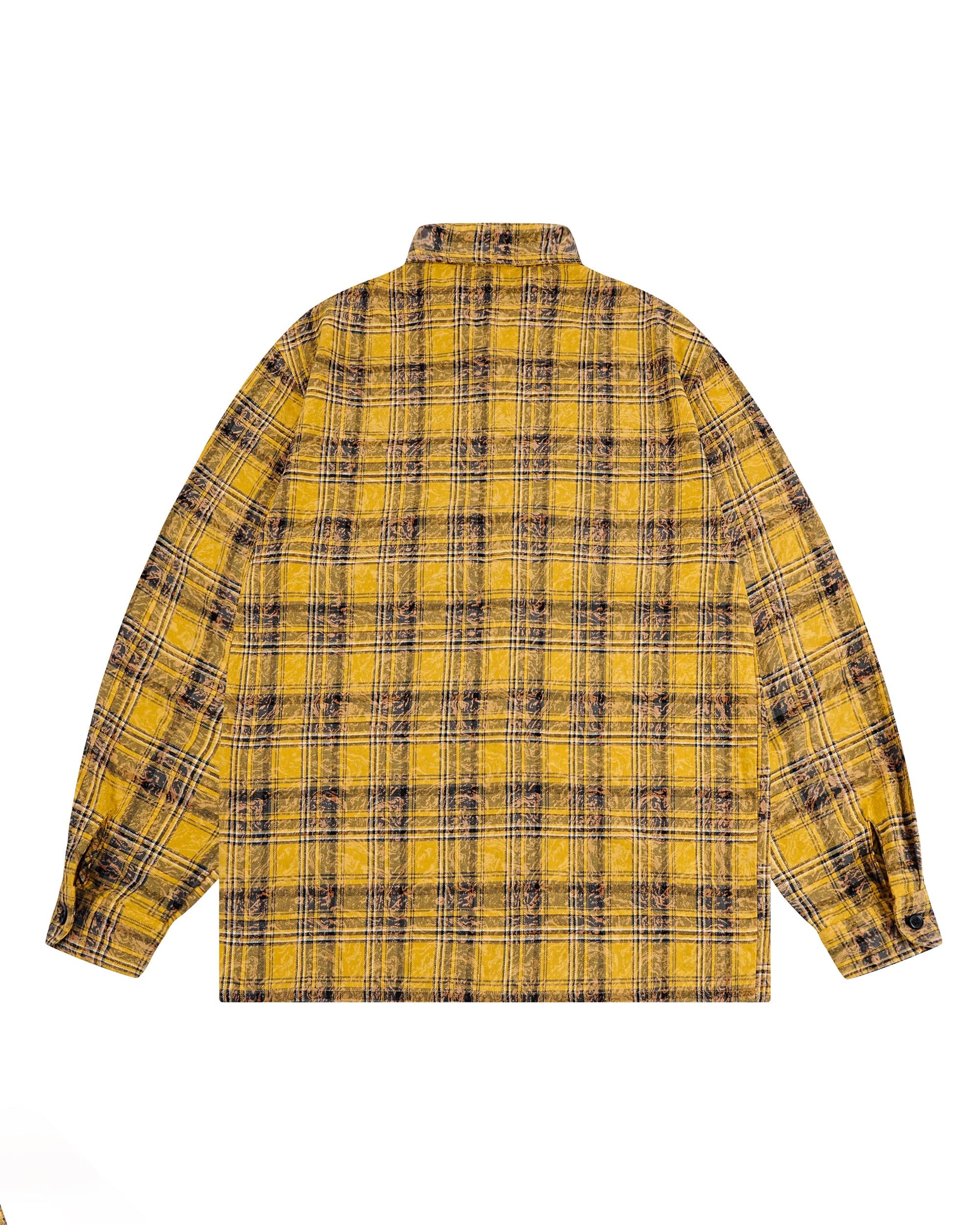 MAKEMORE Retro Plaid Shirt Yellow