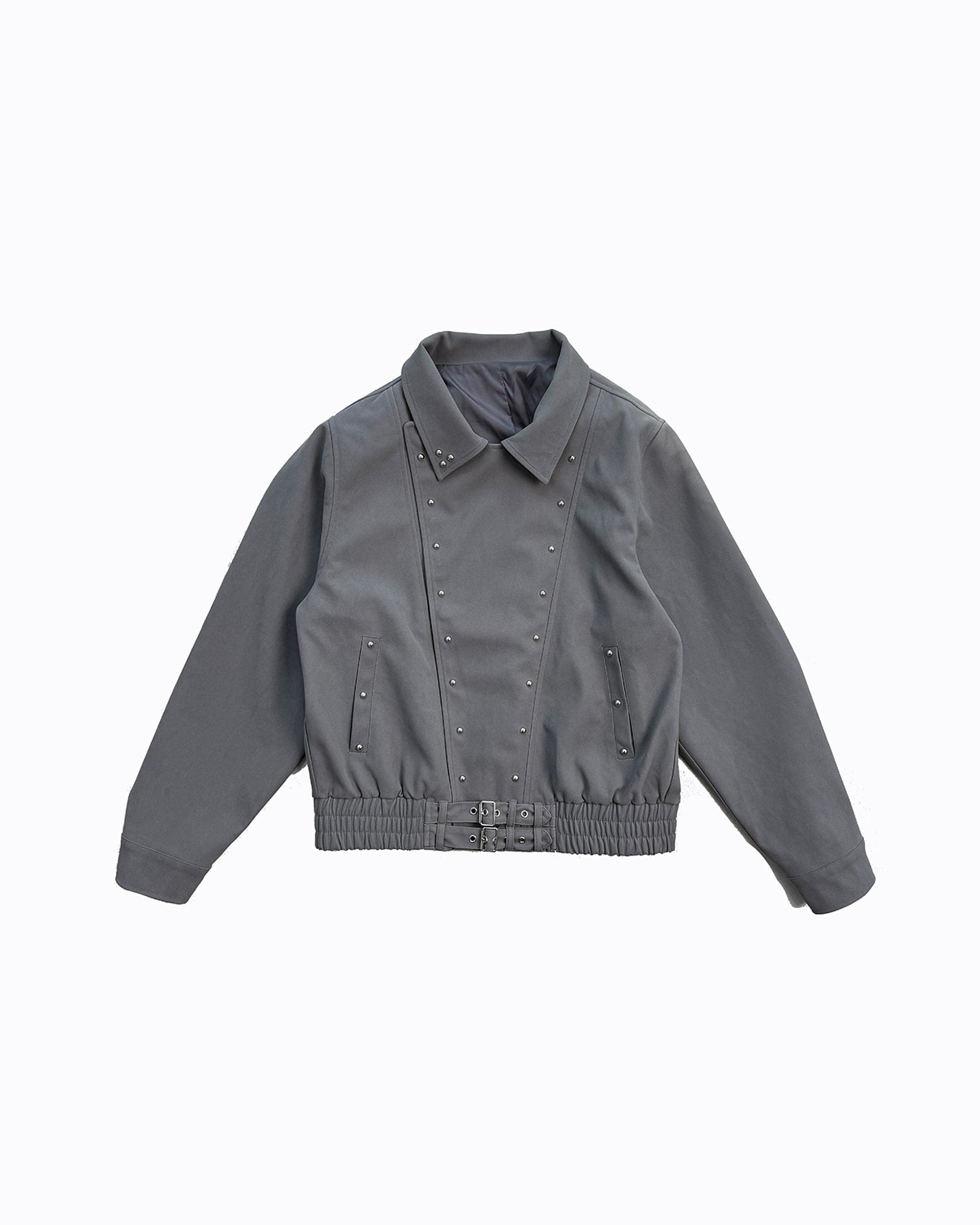 RICHILL Faux Suede Asymmetrical Zipper Rivet Jacket