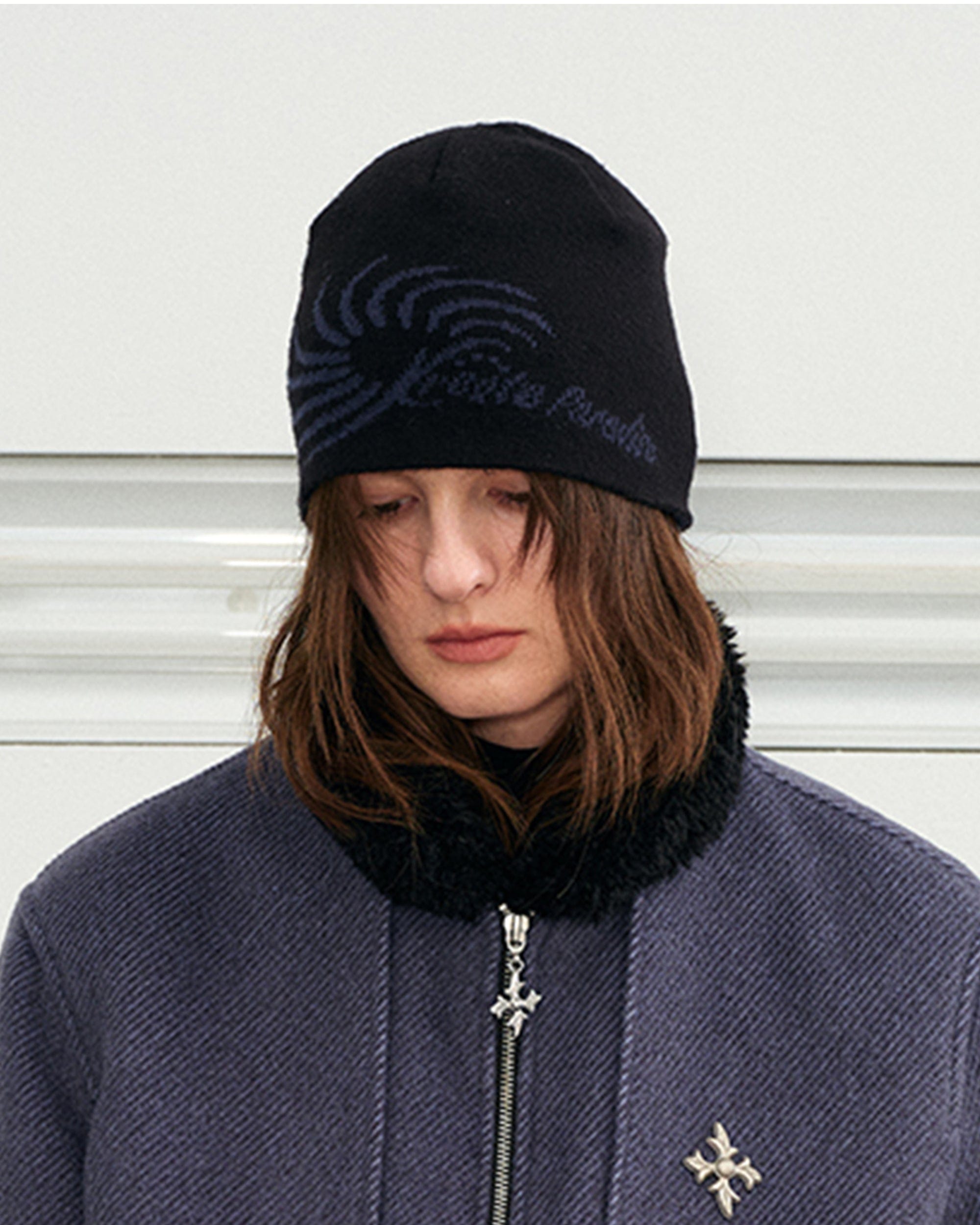 KREATE Knitted Logo Swirl Pattern Hat